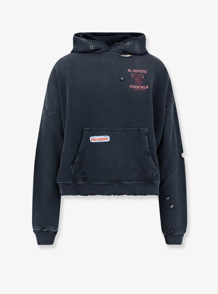 Paly Paly Cotton Sweatshirt With Destroyed Effect Black