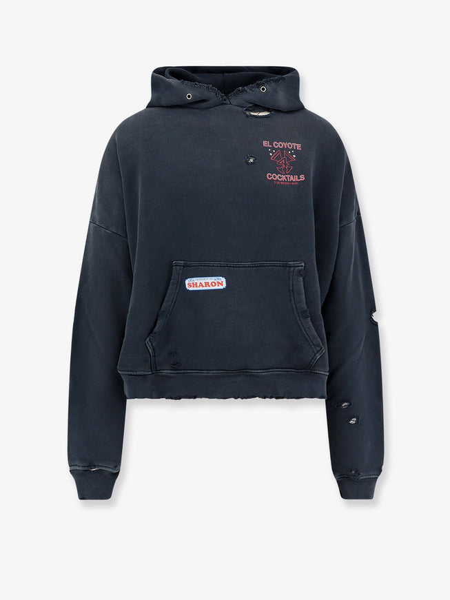 Paly Paly Cotton Sweatshirt With Destroyed Effect Black