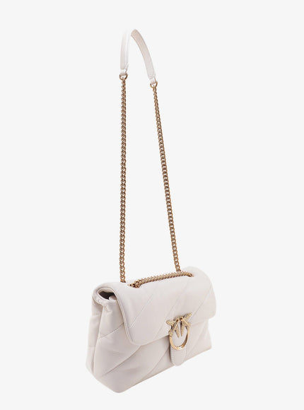 Pinko Matelassé Leather Shoulder Bag With Iconic Love Birds Buckle