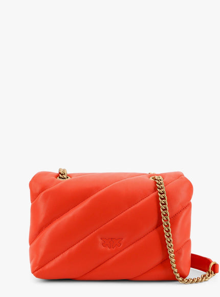 Pinko Matelassé Leather Shoulder Bag With Iconic Love Birds Buckle