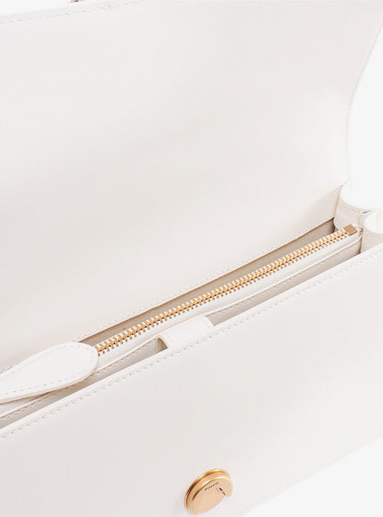 Pinko Leather Shoulder Bag With Love Birds Buckle