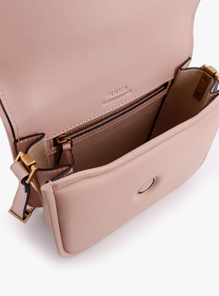 Pinko Love Box Leather Crossbody Bag