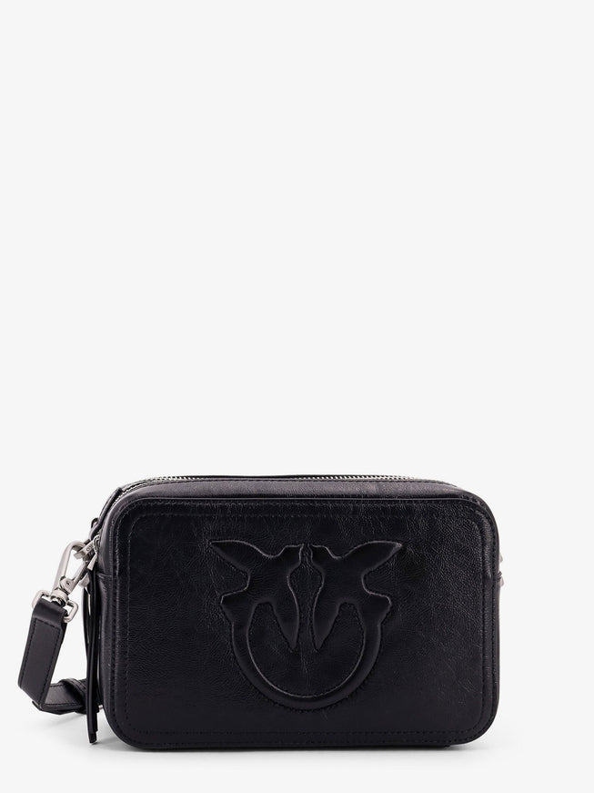 Pinko Carrie Leather Shoulder Bag Uni Nero