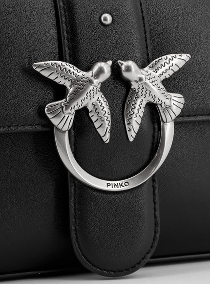 Pinko Love One Classic Leather Shoulder Bag