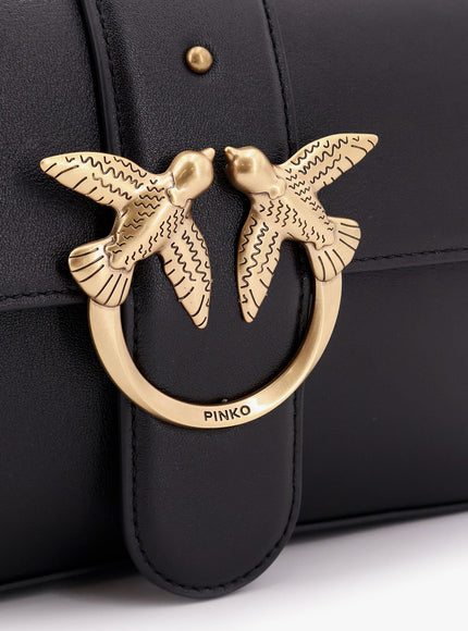 Pinko Love One Classic Leather Shoulder Bag
