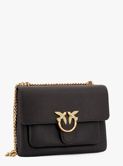 Pinko Leather Shoulder Bag With Metal Love Birds Buckle
