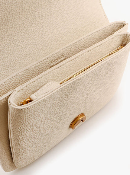 Pinko Leather Shoulder Bag With Metal Love Birds Buckle