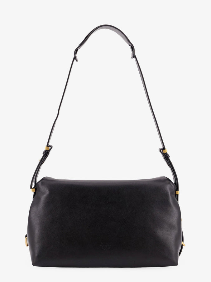 Pinko Leather Shoulder Bag With Metal Detail With Engraved Logo