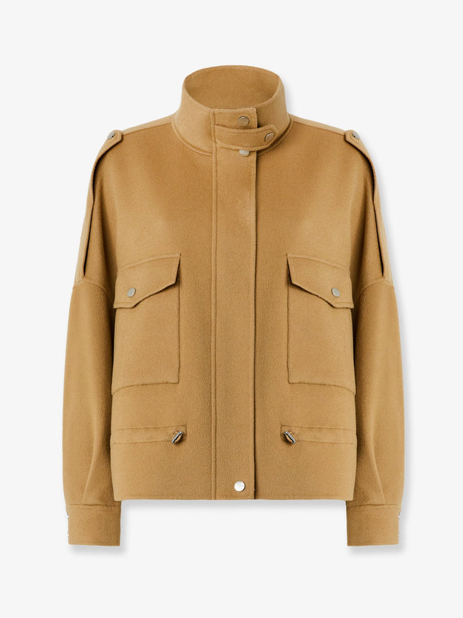 Pinko Crostino Caban Cloth Peacoat Cammello