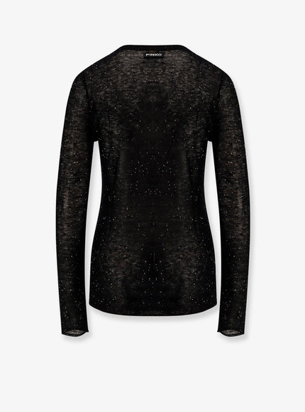 Pinko Pico Wool Top With Rhinestones