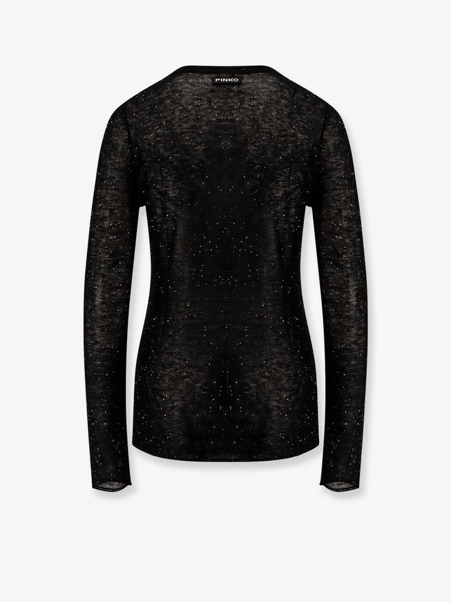 Pinko Pico Wool Top With Rhinestones