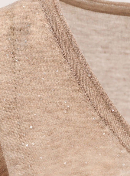 Pinko Salomone Wool Sweater With Micro Sequins