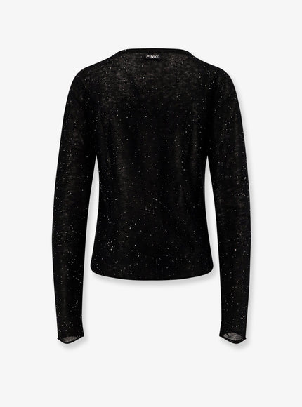 Pinko Salomone Wool Sweater With Micro Sequins