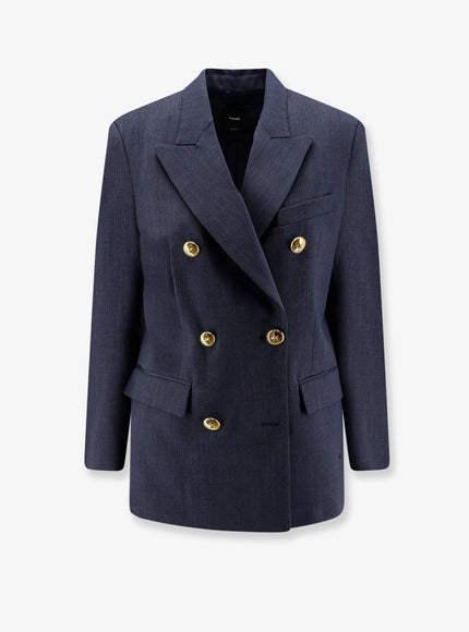 Pinko New Guinea Woven Wool Blazer Blu
