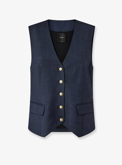 Pinko Ketchup Wool Blend Vest Blu