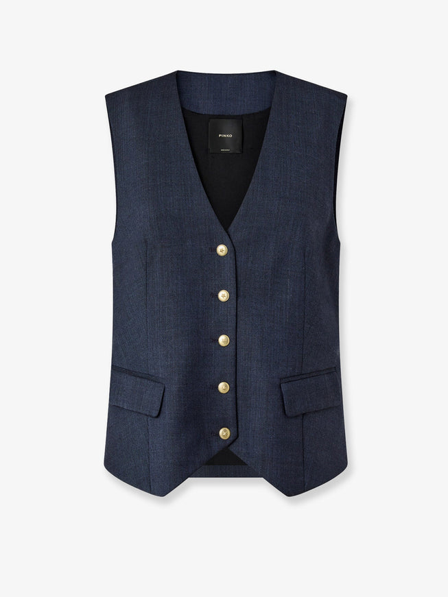 Pinko Ketchup Wool Blend Vest Blu
