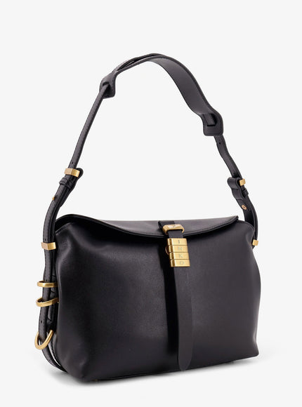 Pinko Leather Shoulder Bag With Metal Logo Detail