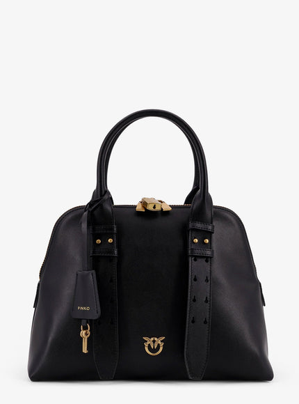 Pinko Bowling Bag Leather Shoulder Bag Uni Nero