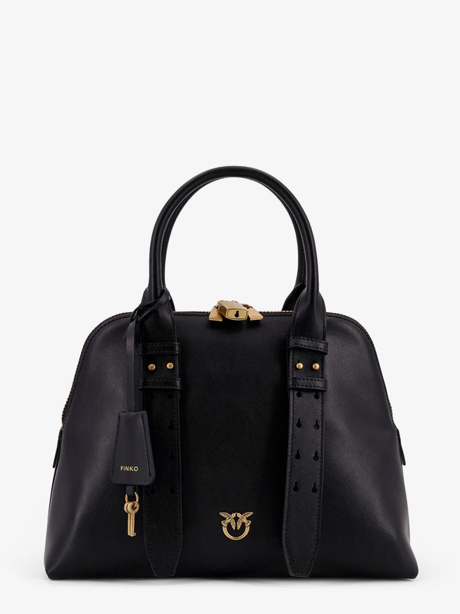 Pinko Bowling Bag Leather Shoulder Bag Uni Nero