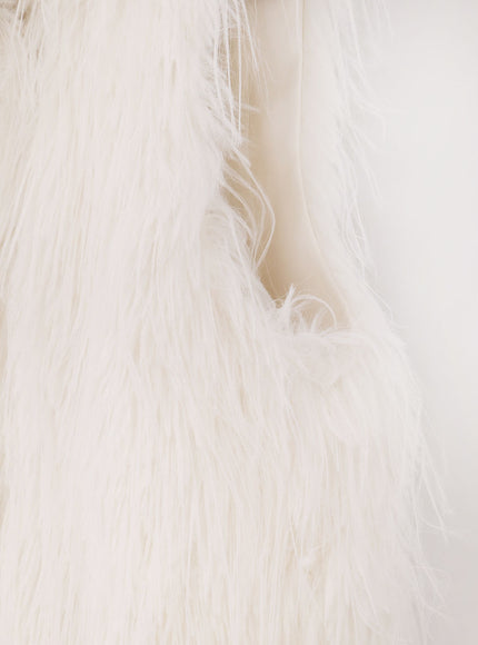 Pinko Neva Faux Fur Sleeveless Jacket