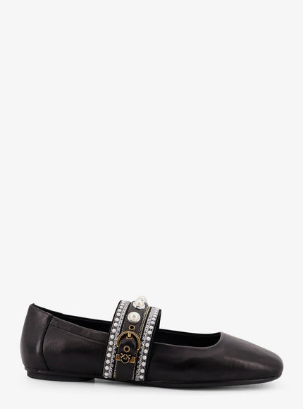 Pinko Leather Ballerinas Nero