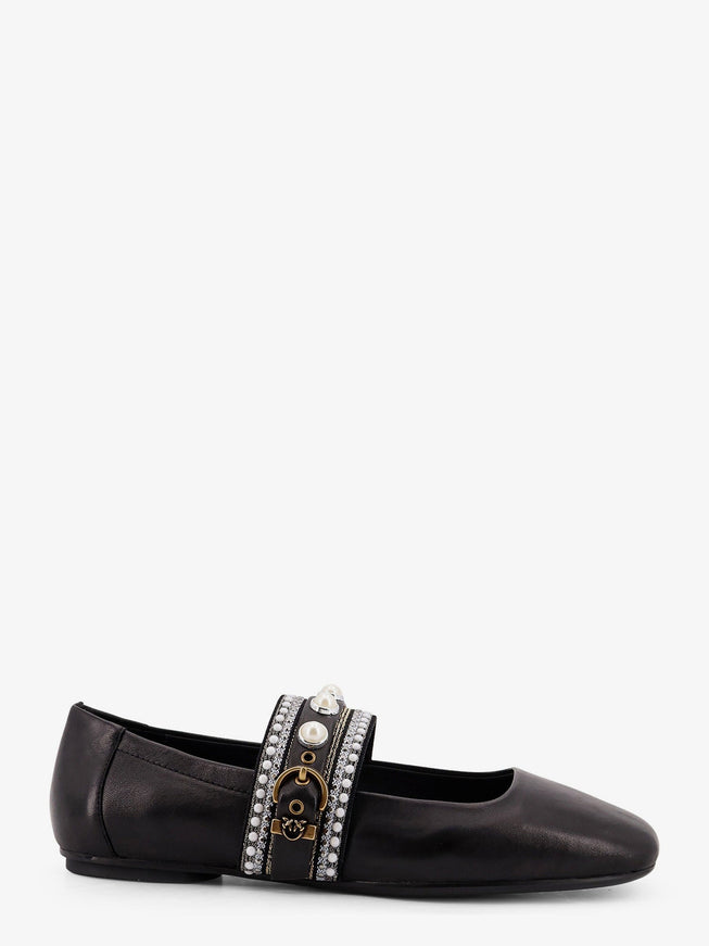 Pinko Leather Ballerinas Nero