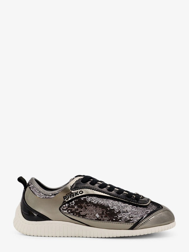 Pinko Reby 10 Mirror Fabric Sneakers With Sequins Grigio
