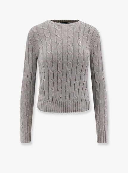 Polo Ralph Lauren Cotton Cable Knit Sweater Fawn Gray Heather