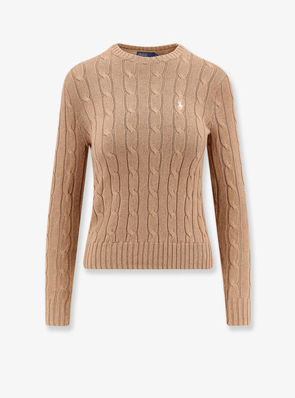 Polo Ralph Lauren Cotton Cable Knit Sweater Collection Camel Melange