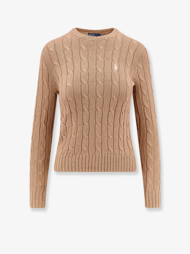 Polo Ralph Lauren Cotton Cable Knit Sweater Collection Camel Melange