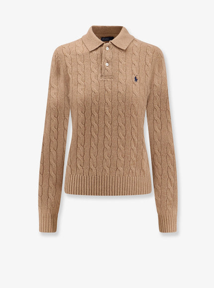 Braided Knit Wool And Cashmere Polo Shirt