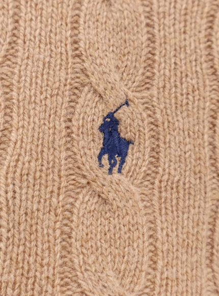 Braided Knit Wool And Cashmere Polo Shirt