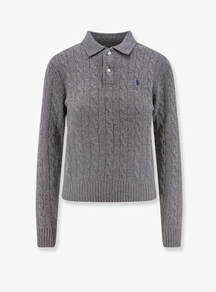 Braided Knit Wool And Cashmere Polo Shirt