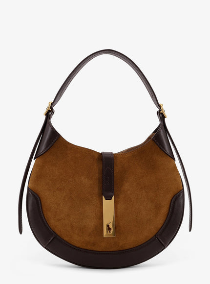 Polo Ralph Lauren Suede And Leather Shoulder Bag Uni Maple Tobacco