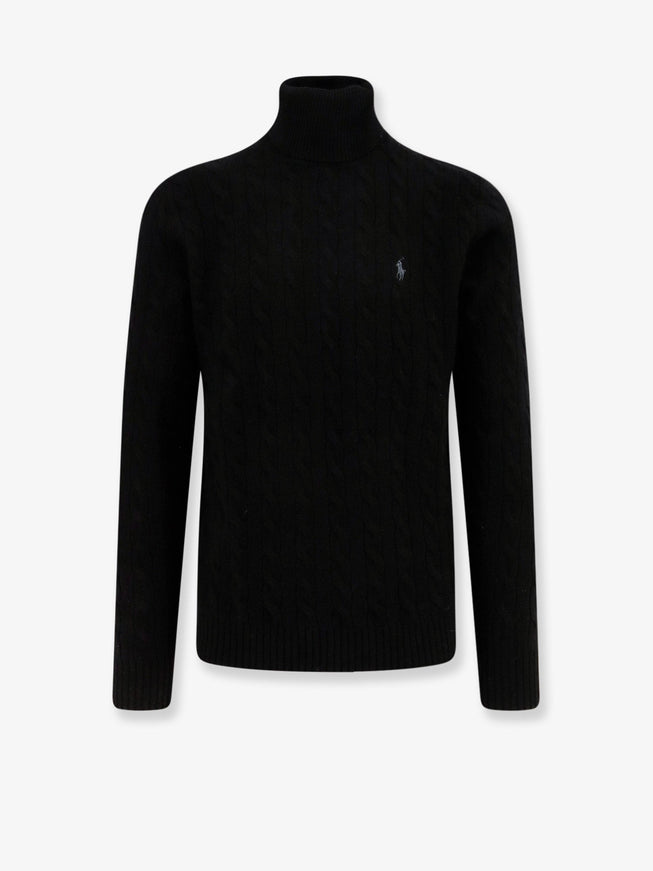 Polo Ralph Lauren Wool And Cashmere Sweater With Frontal Logo Polo Black