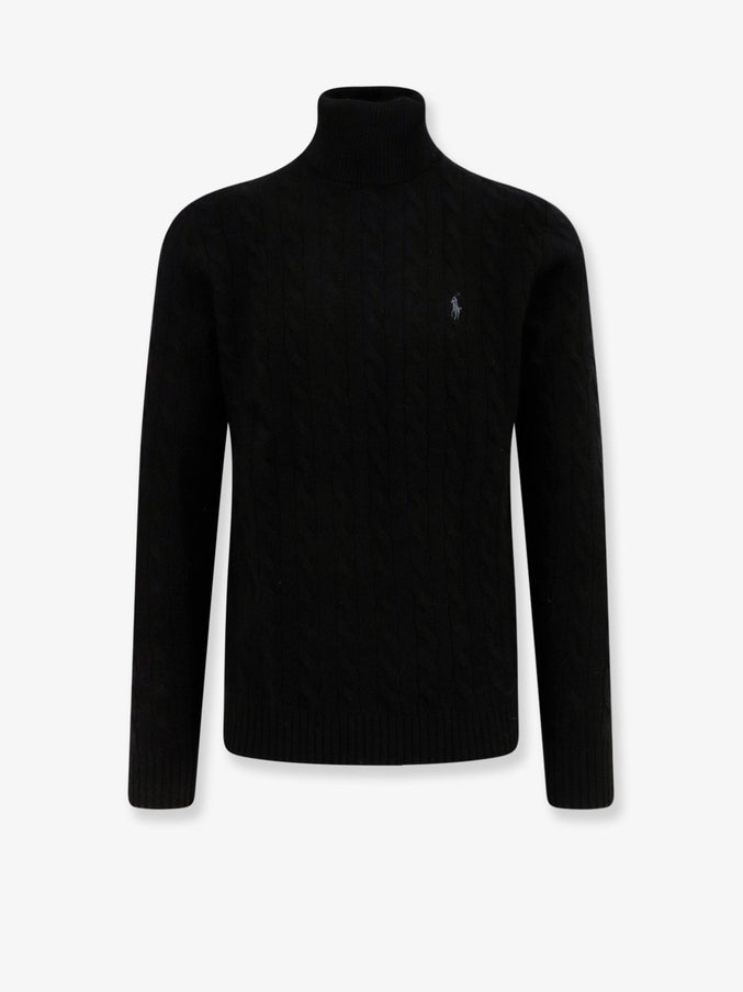 Polo Ralph Lauren Wool And Cashmere Sweater With Frontal Logo Polo Black