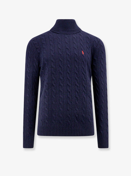 Polo Ralph Lauren Wool And Cashmere Sweater With Frontal Logo Hunter Navy