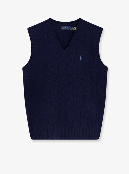 Polo Ralph Lauren Cable Knit Wool And Cashmere Vest Hunter Navy
