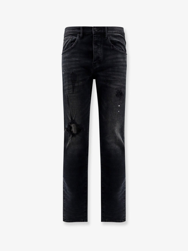 Purple Brand Dropped Fit Black Denmim Trousers Nero