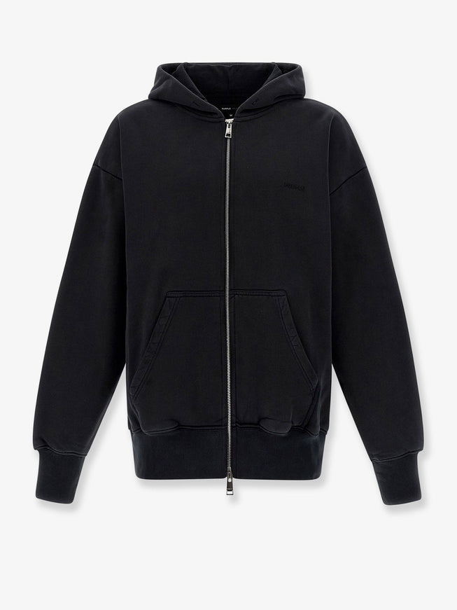 Purple Brand Cotton Sweatshirt With Embossed Logo Nero