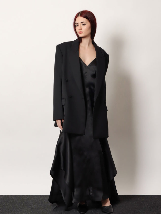 R2W Viora Wool Blend Double-Breasted Blazer