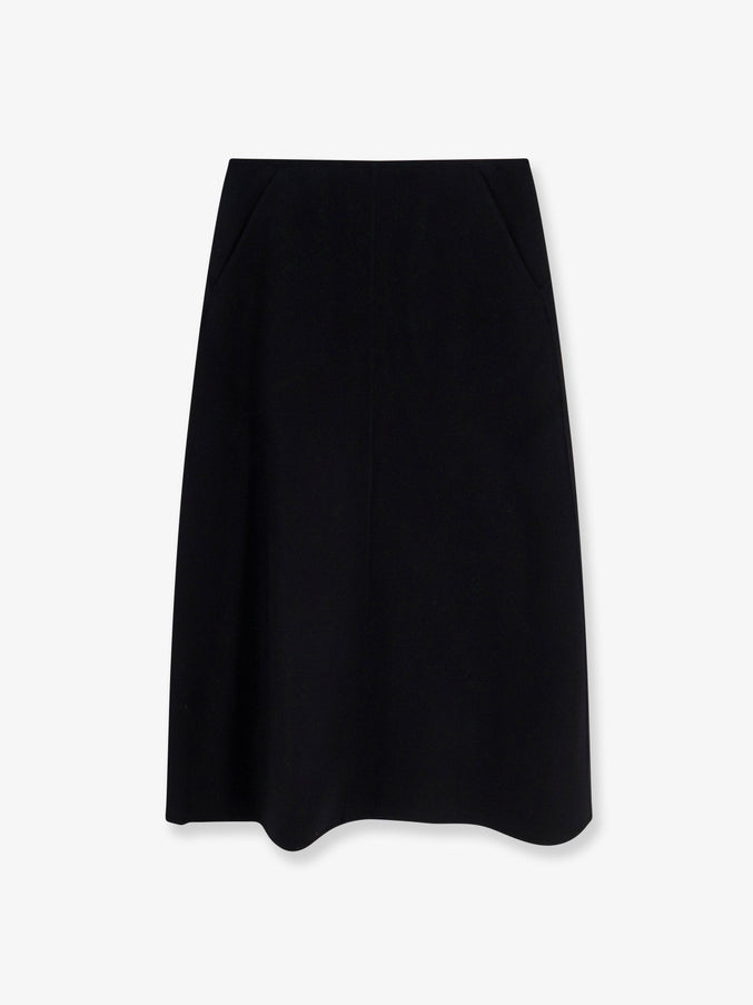 R2W Catran Midi Wool And Cashmere Skirt Nero