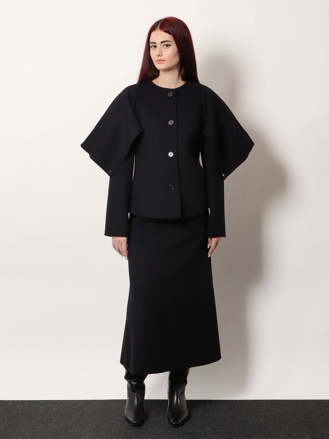 R2W Catran Midi Wool And Cashmere Skirt