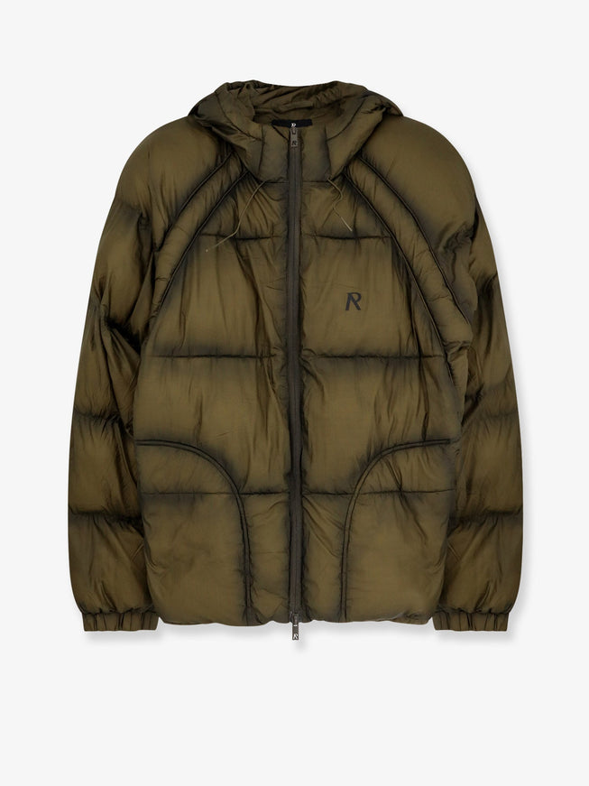 Represent Padded And Quilted Down Jacket Dark Olive