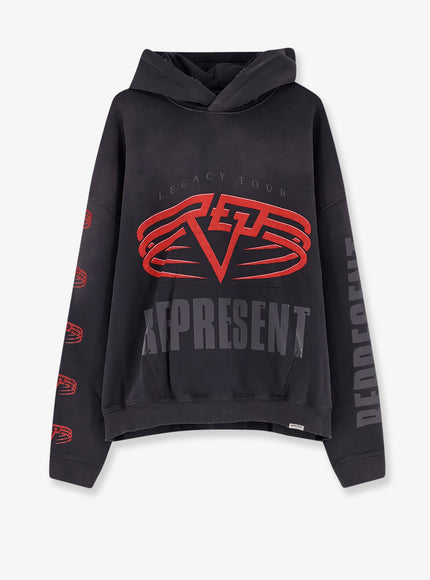 Represent Living Legacy Reversible Cotton Hooded Sweatshirt Sun Fade Grey