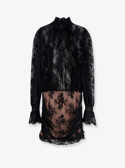 Retrofete Ysolde Lace Mini Dress Black