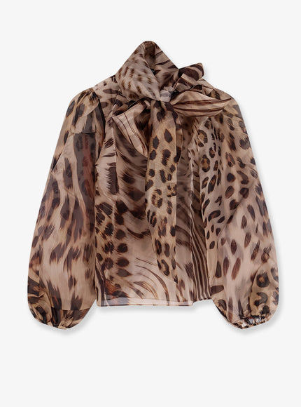 Retrofete Peregrine Silk Blouse Melting Animal Print