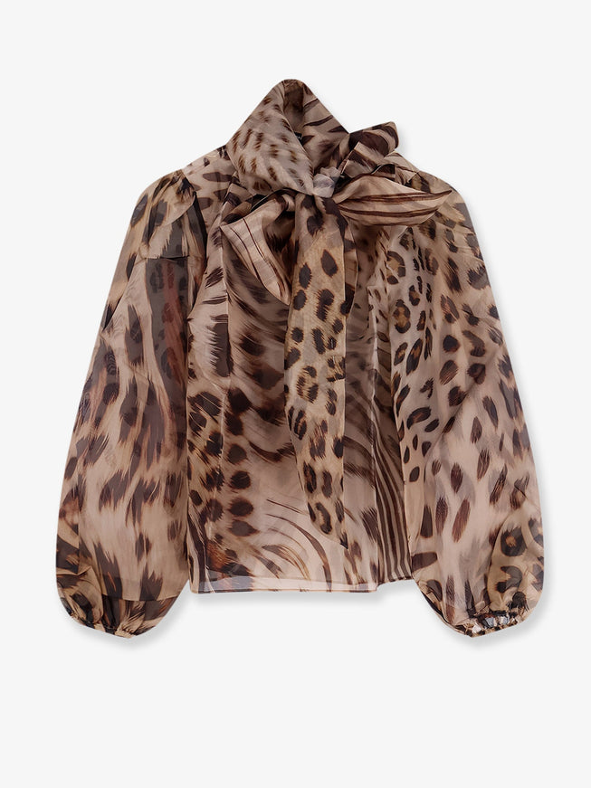Retrofete Peregrine Silk Blouse Melting Animal Print