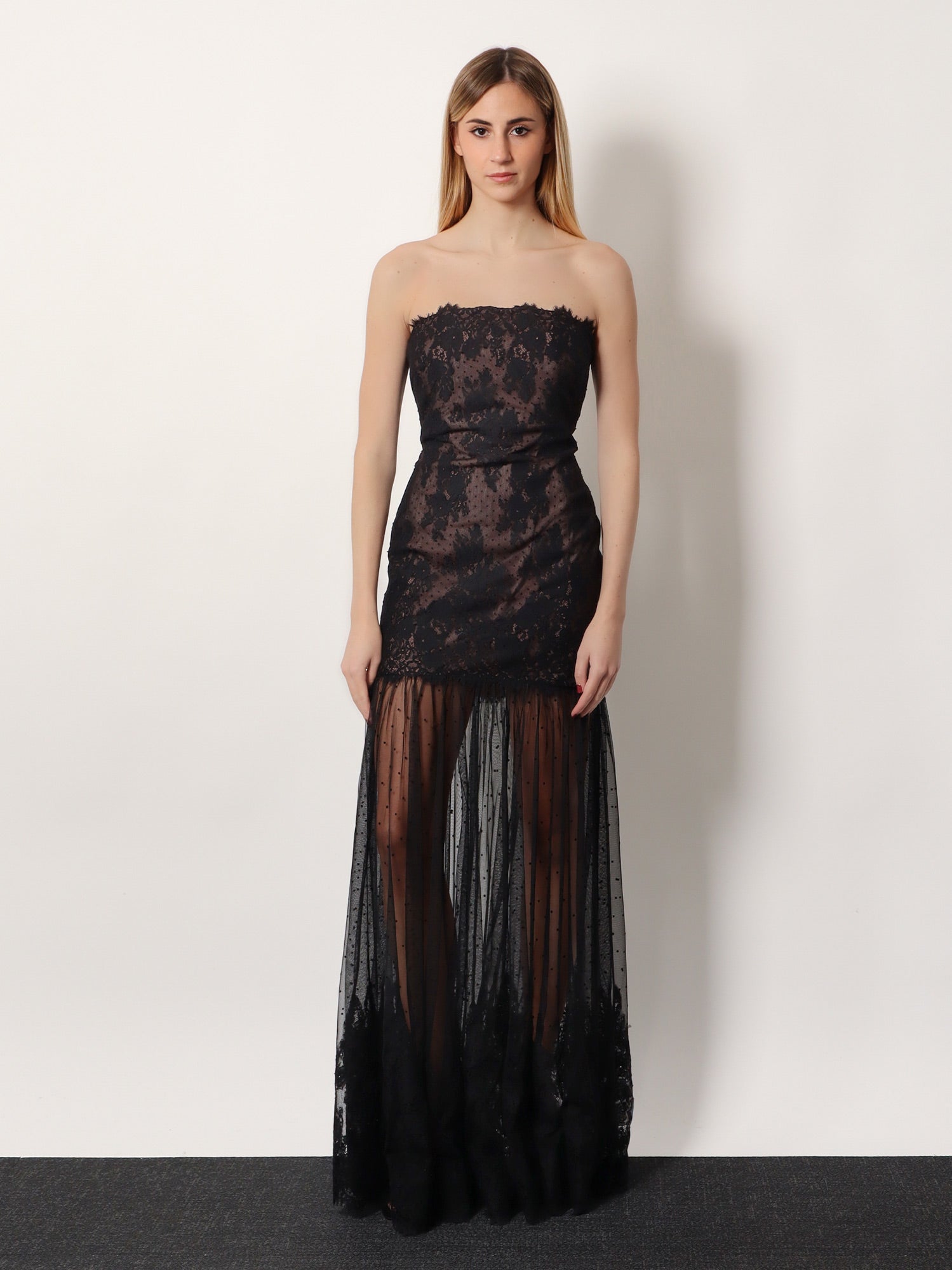 Vespera Long Lace Dress - Retrofete, L Vespera Long Lace Dress - Retrofete, L