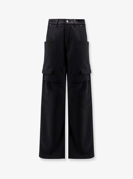 Rick Owens Stefan Cargo Virgin Wool Trousers Nero